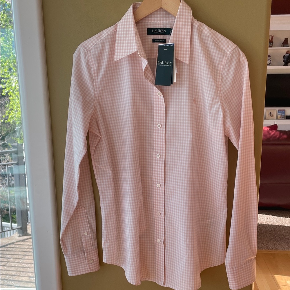 Lauren Ralph Lauren Pink Gingham Button-Down Shirt
